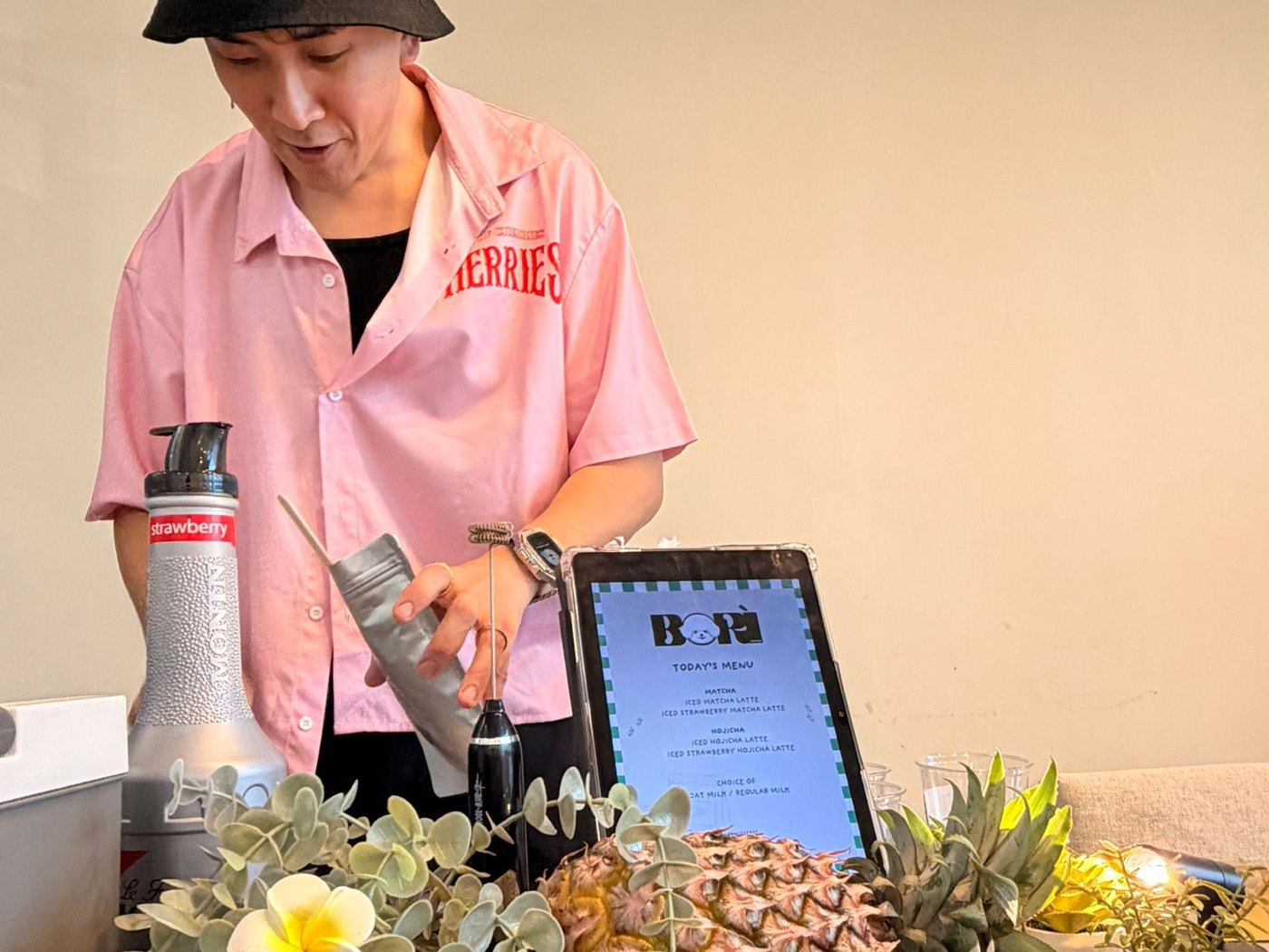Bori barista preparing matcha