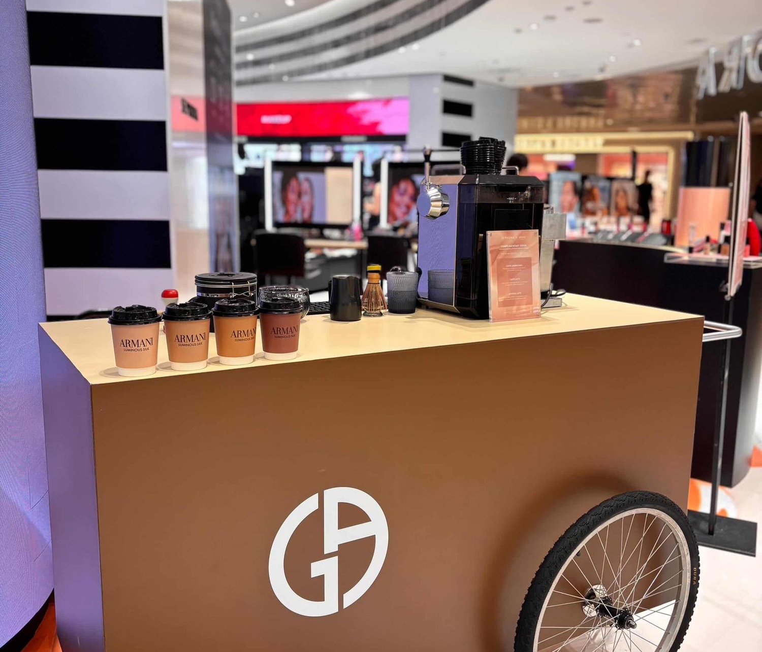 Armani Beauty × Sephora coffee cart